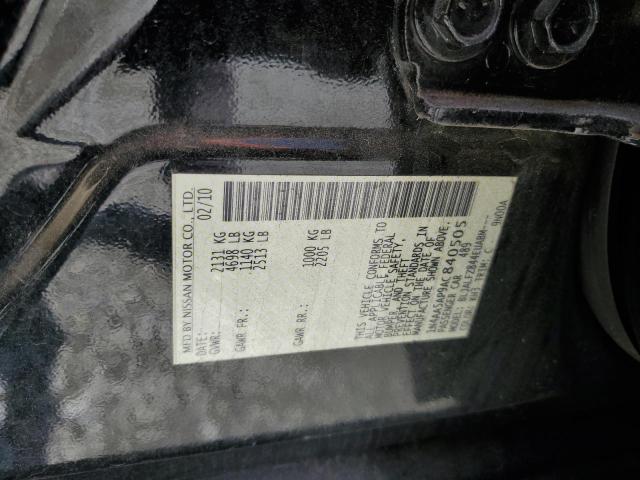 1N4AA5AP9AC840505 - 2010 NISSAN MAXIMA S BLACK photo 12