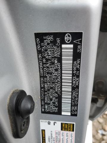 JTDKN3DU8A0066449 - 2010 TOYOTA PRIUS GRAY photo 12