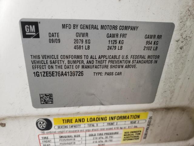 1G1ZE5E76A4139726 - 2010 CHEVROLET MALIBU LTZ Blanc photo 12