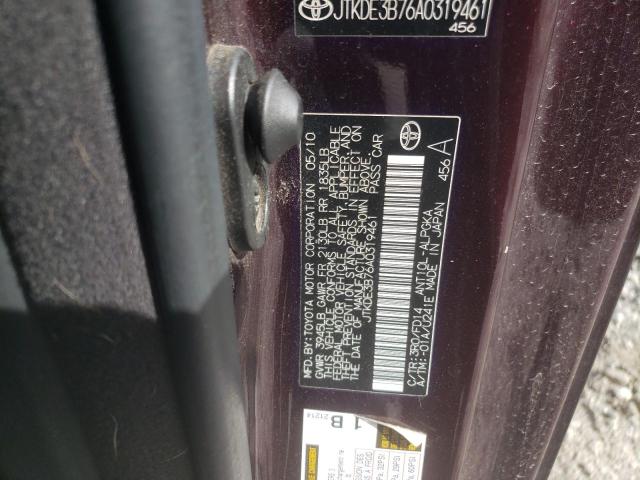 JTKDE3B76A0319461 - 2010 TOYOTA SCION TC PURPLE photo 12
