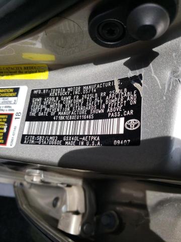 4T1BK1EBXEU116465 - 2014 TOYOTA AVALON BASE 金色 照片 10