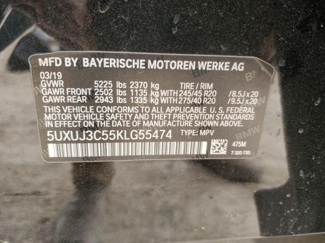 5UXUJ3C55KLG55474 - 2019 BMW X4 XDRIVE30I BLACK photo 13