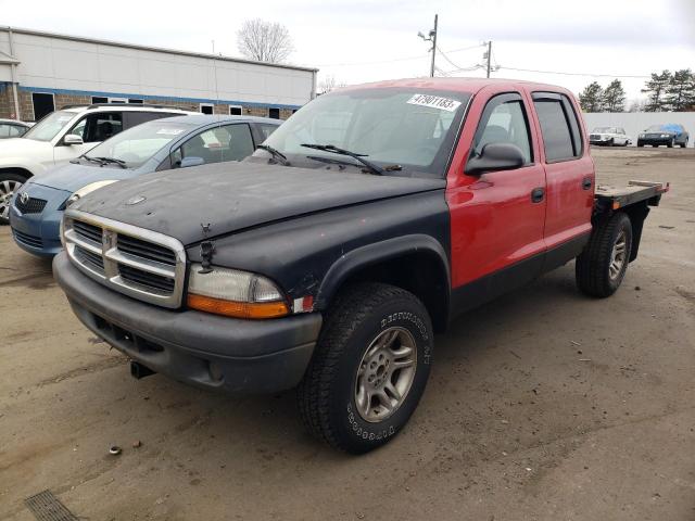 1D7HG38K64S574219 - 2004 DODGE DAKOTA QUAD SPORT RED photo 1