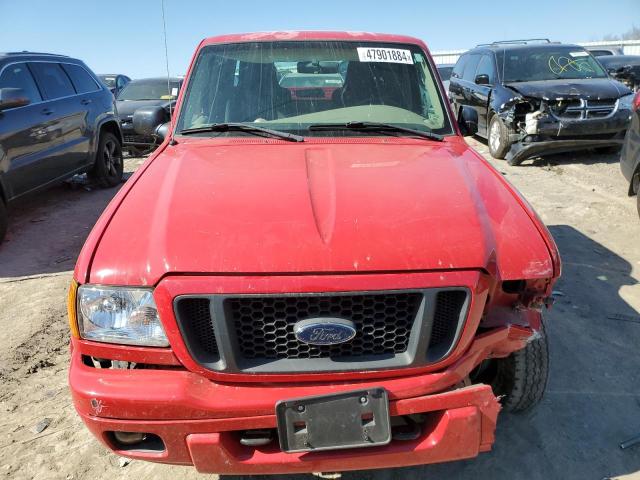 1FTYR15E25PA26391 - 2005 FORD RANGER SUPER CAB RED photo 5