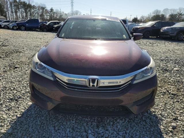 1HGCR2F32GA057189 - 2016 HONDA ACCORD LX MAROON photo 5