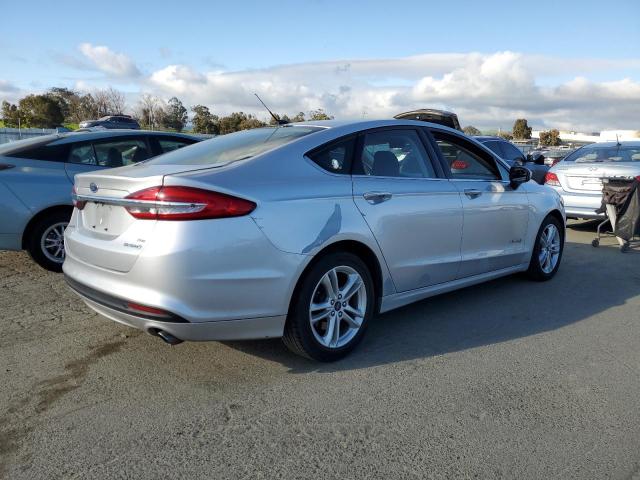 3FA6P0LU9JR173334 - 2018 FORD FUSION SE HYBRID SILVER photo 3