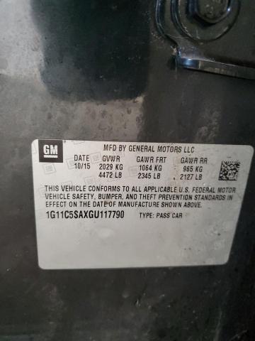 1G11C5SAXGU117790 - 2016 CHEVROLET MALIBU LIM LT ნაცრისფერი ფოტო 12