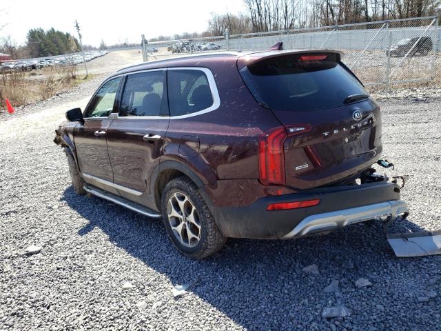 5XYP6DHC9LG096082 - 2020 KIA TELLURIDE S BURGUNDY photo 2