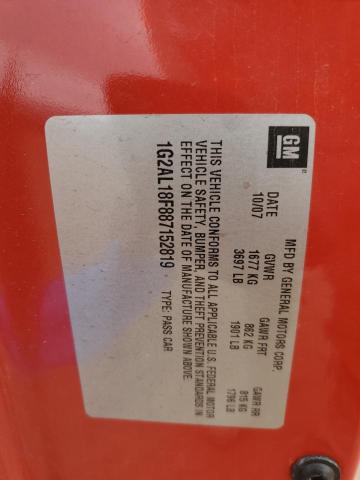 1G2AL18F887152819 - 2008 PONTIAC G5 Rouge photo 12