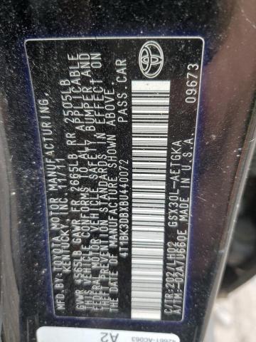 4T1BK3DBXBU440072 - 2011 TOYOTA AVALON BASE 黑色 照片 13