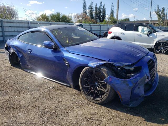 WBS33AZ00MCG42358 - 2021 BMW M4 COMPETITION BLUE photo 4