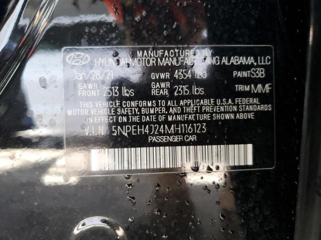 5NPEH4J24MH116123 - 2021 HYUNDAI SONATA LIMITED BLACK photo 12