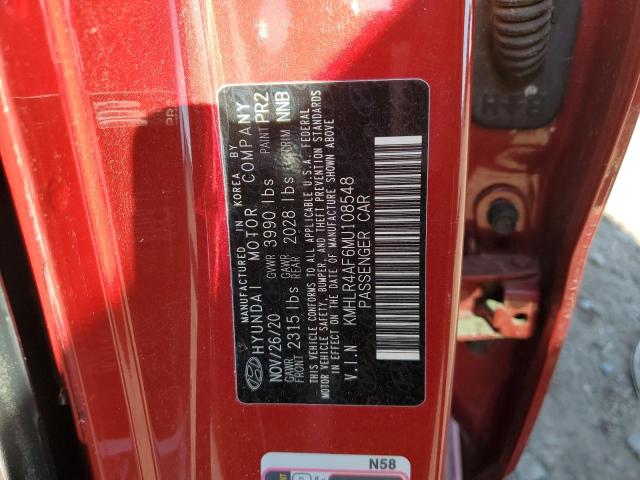 KMHLR4AF6MU108548 - 2021 HYUNDAI ELANTRA N LINE RED photo 13