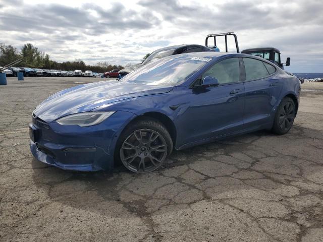 5YJSA1E6XMF455390 - 2021 TESLA MODEL S BLUE photo 1