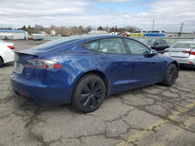 5YJSA1E6XMF455390 - 2021 TESLA MODEL S BLUE photo 3