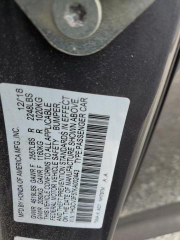 1HGCV3F57KA002443 - 2019 HONDA ACCORD HYBRID EXL GRAY photo 13