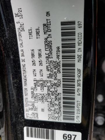 3TMCZ5AN6NM470175 - 2022 TOYOTA TACOMA DOUBLE CAB BLACK photo 12