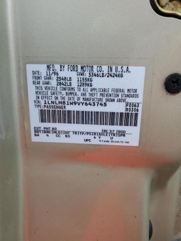 1LNLM81W9VY643745 - 1997 LINCOLN TOWN CAR EXECUTIVE Creme Foto 12