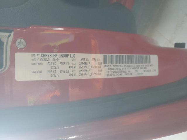 2C4RDGBG9FR570382 - 2015 DODGE GRAND CARA SE RED photo 14