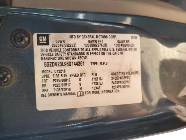 5GZDV23L96D144361 - 2006 SATURN RELAY 3 BLUE photo 12