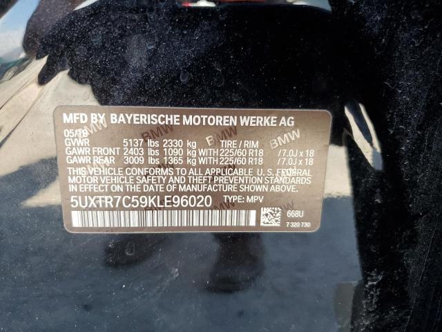 5UXTR7C59KLE96020 - 2019 BMW X3 SDRIVE30I BLACK photo 13