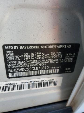 5UXZW0C52CL673810 - 2012 BMW X5 XDRIVE35D SILVER photo 13