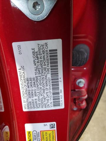 1HGCV2F33NA004221 - 2022 HONDA ACCORD SPORT RED photo 12