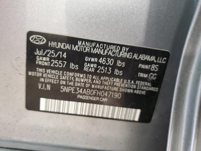 5NPE34AB0FH047190 - 2015 HYUNDAI SONATA SPORT SILVER photo 13