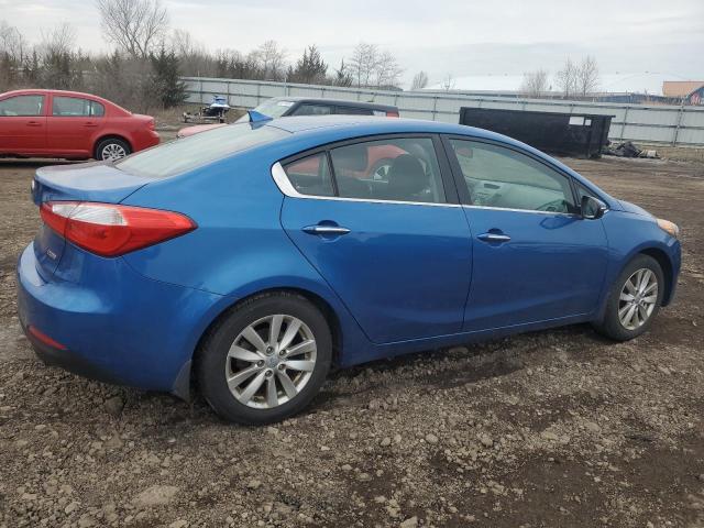 KNAFX4A85E5058243 - 2014 KIA FORTE EX BLUE photo 3