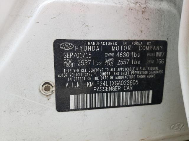 KMHE24L1XGA023605 - 2016 HYUNDAI SONATA HYBRID WHITE photo 12