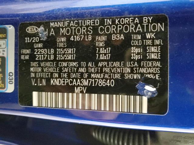 KNDEPCAA3M7178640 - 2021 KIA SELTOS LX BLUE photo 14