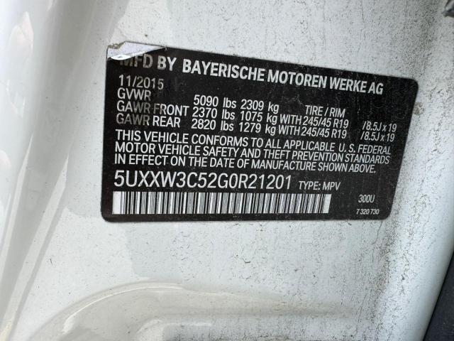 5UXXW3C52G0R21201 - 2016 BMW X4 XDRIVE28I WHITE photo 12