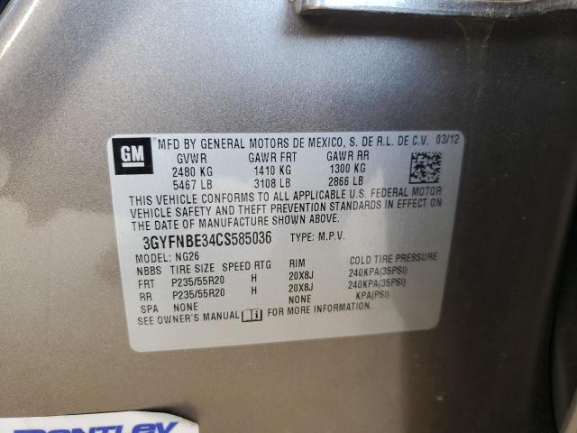 3GYFNBE34CS585036 - 2012 CADILLAC SRX PERFORMANCE COLLECTION Қоңыр фото 14