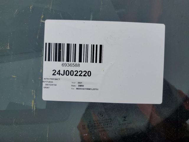 WBS33AY00MFL23751 - 2021 BMW M3 COMPETITION GRAY photo 12