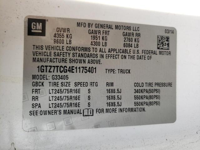 1GTZ7TCG4E1175401 - 2014 GMC SAVANA G3500 WHITE photo 13