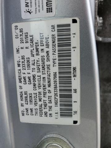 1HGCP26339A097984 - 2009 HONDA ACCORD LX SILVER photo 12