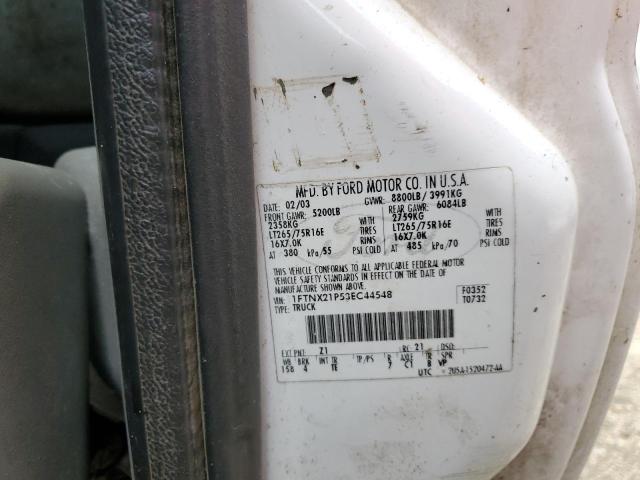 1FTNX21P53EC44548 - 2003 FORD F250 SUPER DUTY WHITE photo 13