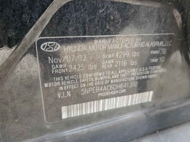 5NPEB4AC6DH641310 - 2013 HYUNDAI SONATA GLS BLACK photo 12