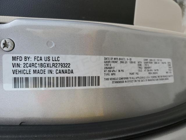 2C4RC1BGXLR279322 - 2020 CHRYSLER PACIFICA TOURING L 银色 照片 13