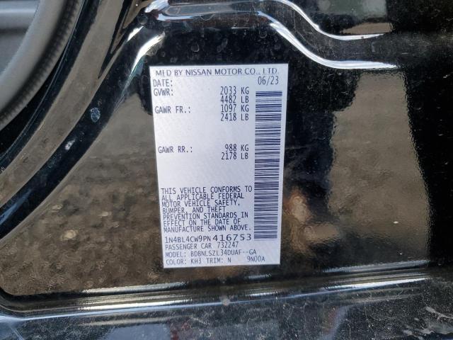 1N4BL4CW9PN416753 - 2023 NISSAN ALTIMA SR BLACK photo 12
