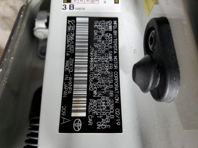 JTNKHMBX8K1036482 - 2019 TOYOTA C-HR XLE WHITE photo 13