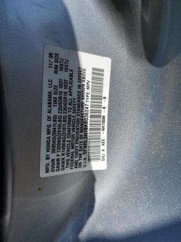 5FNRL3H78AB036247 - 2010 HONDA ODYSSEY EXL SILVER photo 12