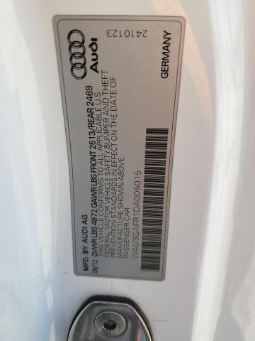 WAU3GAFR1DA005015 - 2013 AUDI S5 PRESTIGE WHITE photo 12