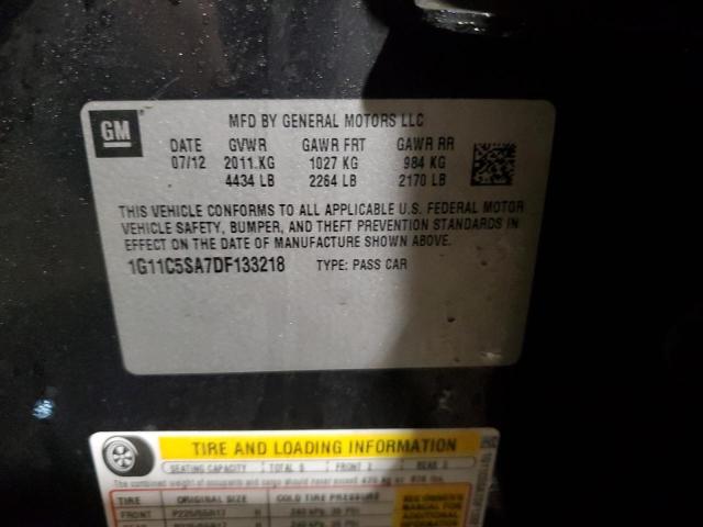 1G11C5SA7DF133218 - 2013 CHEVROLET MALIBU 1LT BLACK photo 12