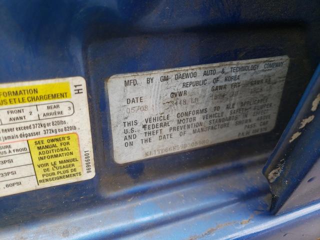 KL1TD66E59B305980 - 2009 CHEVROLET AVEO LS Mavi foto 13