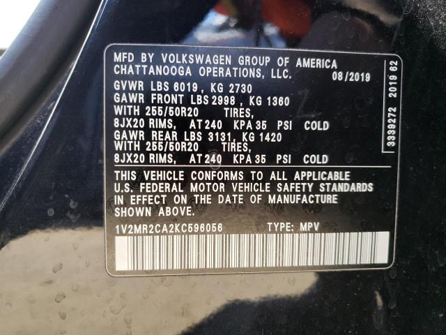 1V2MR2CA2KC596056 - 2019 VOLKSWAGEN ATLAS SEL Qara foto 13