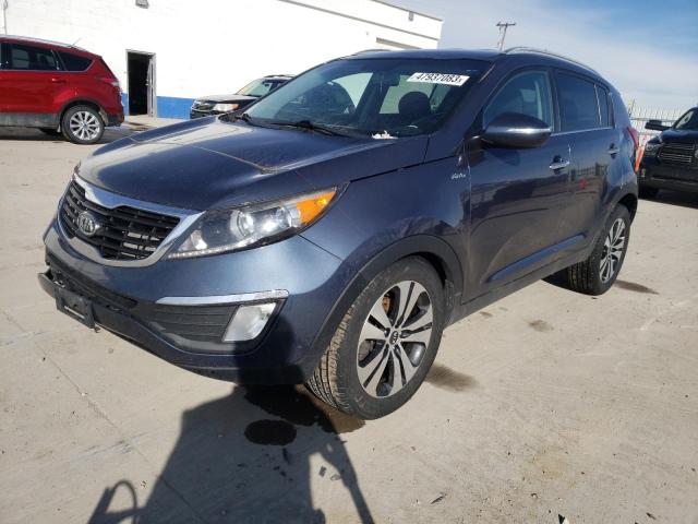 KNDPCCA22C7269801 - 2012 KIA SPORTAGE EX BLUE photo 1