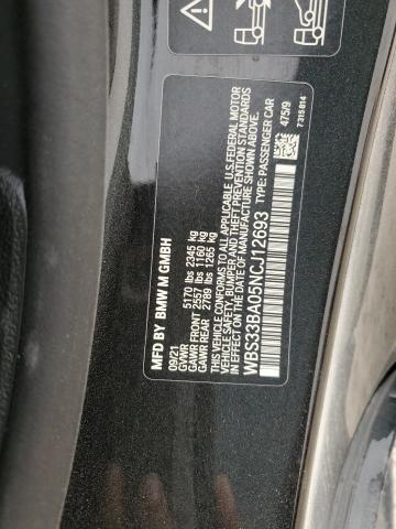 WBS33BA05NCJ12693 - 2022 BMW M4 COMPETITION BLACK photo 12