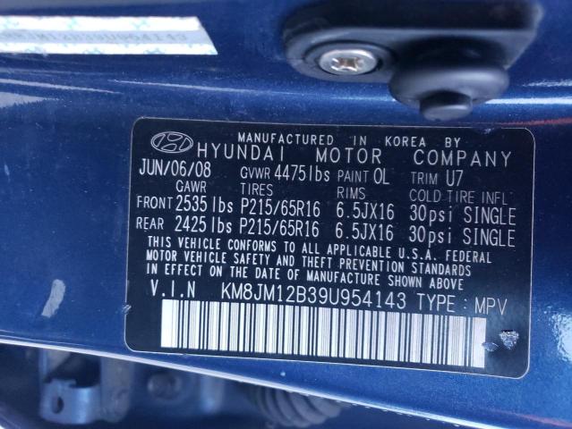 KM8JM12B39U954143 - 2009 HYUNDAI TUCSON GLS BLUE photo 13