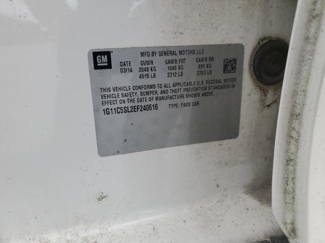 1G11C5SL2EF240616 - 2014 CHEVROLET MALIBU 1LT WHITE photo 12